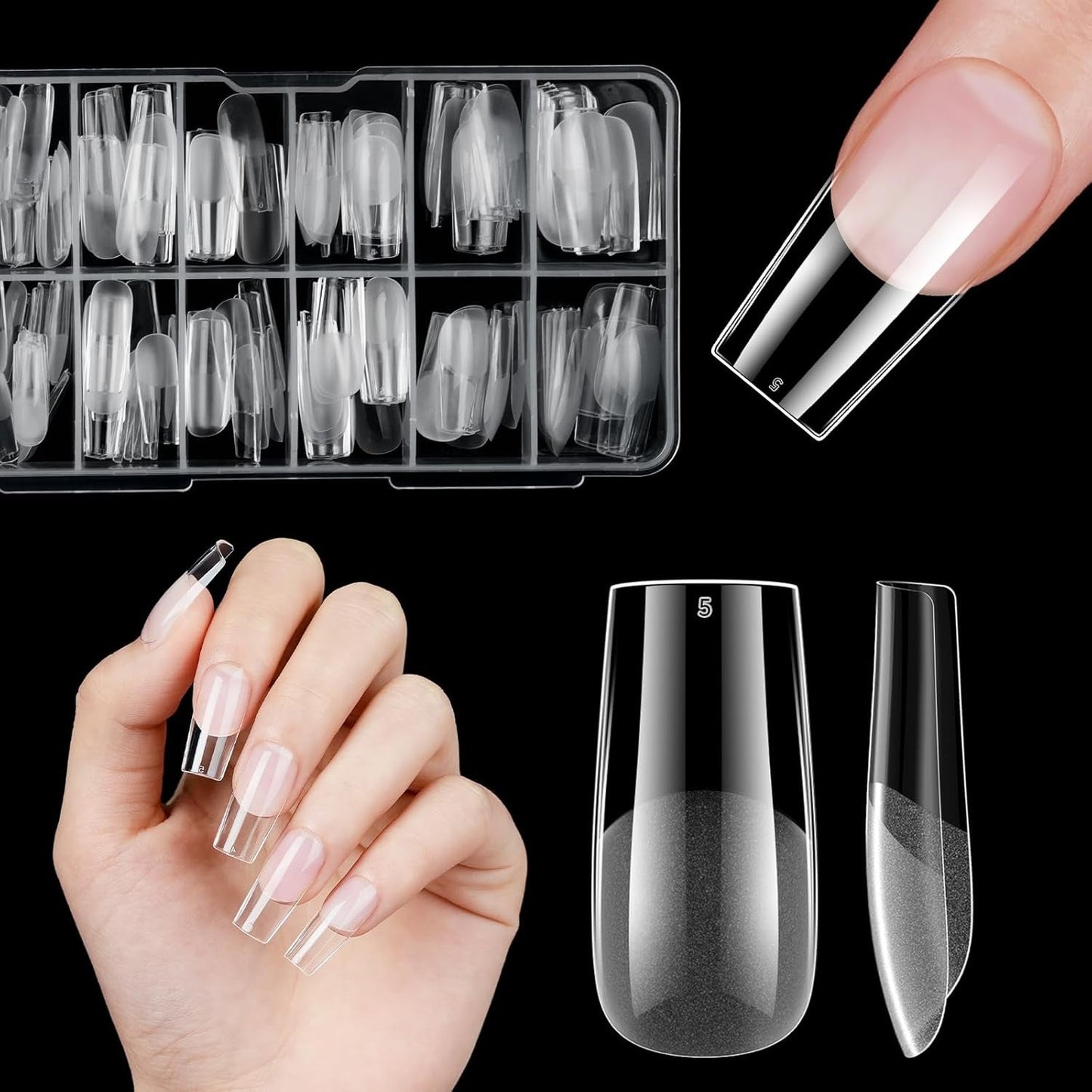 Korte kunstnagels Ballerina 120 stuks lijm op 12 maten Korte kunstnagels Zachte gel Volledige dekking nageltips voor korte gelnagels S