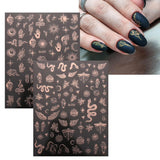 JMEOWIO Nagelsticker Mond Stern 10 Blatt Nail Art Sticker Selbstklebend Nagelaufkleber Roségold Decoratie Nageldesign Zubehör