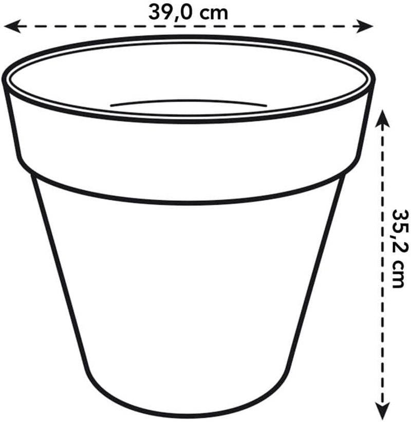 elho Loft Urban Round 40 - Bloempotten voor buiten - 100% gerecycled plastic - Ø 38,5 x H 35,3 cm - Geel/Oker
