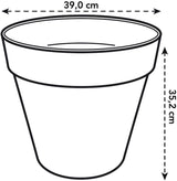 elho Loft Urban Round 40 - Bloempotten voor buiten - 100% gerecycled plastic - Ø 38,5 x H 35,3 cm - Geel/Oker