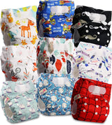 Littles and Bloomz herbruikbare luier FLV2-0602, standaard klittenbandsluiting, 6 luiers