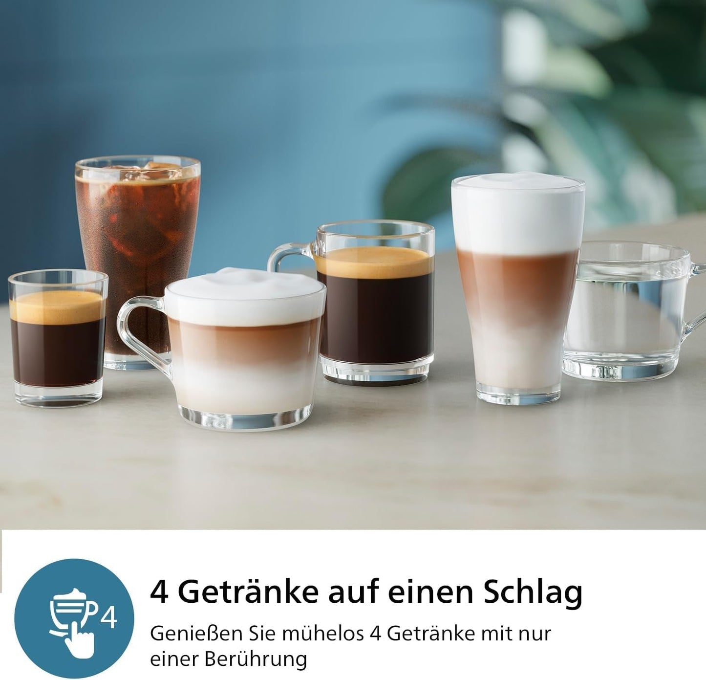 PHILIPS automatische espressomachine 2300 serie - 4 dranken, modern kleurentouchscreen, LatteGo melkbereidingssysteem, SilentBrew, 100% keramische molen, AquaClean filter. Matzwart (EP2330/10)