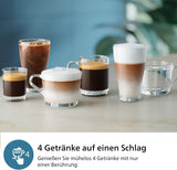 PHILIPS automatische espressomachine 2300 serie - 4 dranken, modern kleurentouchscreen, LatteGo melkbereidingssysteem, SilentBrew, 100% keramische molen, AquaClean filter. Matzwart (EP2330/10)