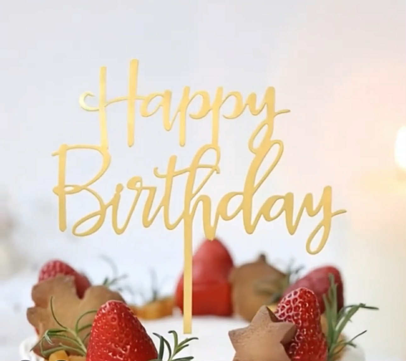 Decoratie Happy Birthday Topper - Goud Niet-eetbaar acryl Perfect voor taarten
