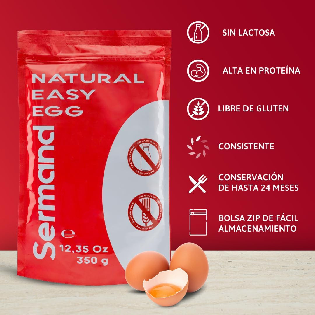 Eiklarpulver (350g) | Getrocknetes Eiklar Pulver | Eialbumin voor Backen & Kochen | Ohne Zusatztoffe | Lactosevrije verpakking met ritssluiting