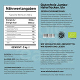 Wholefood Earth Biologische Jumbo Havermout, Glutenvrij – 3 kg | Niet-GMO | Veganistisch | Rijk aan vezels | Gecertificeerd biologisch
