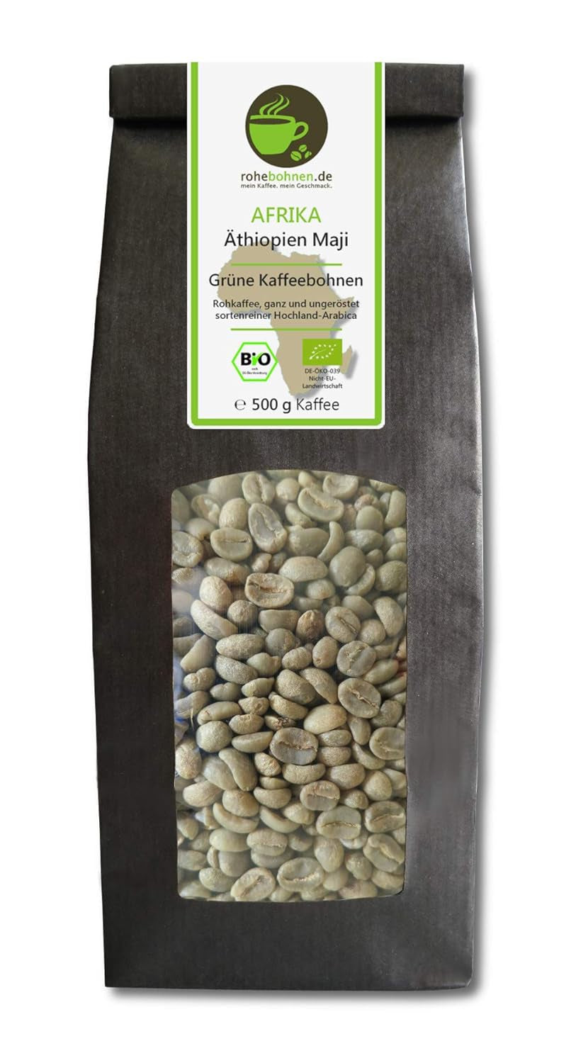 Maji Ethiopische Biologische Rauwe Arabica Koffie 500g (Groene Koffiebonen 500g) - GMP Gecertificeerd