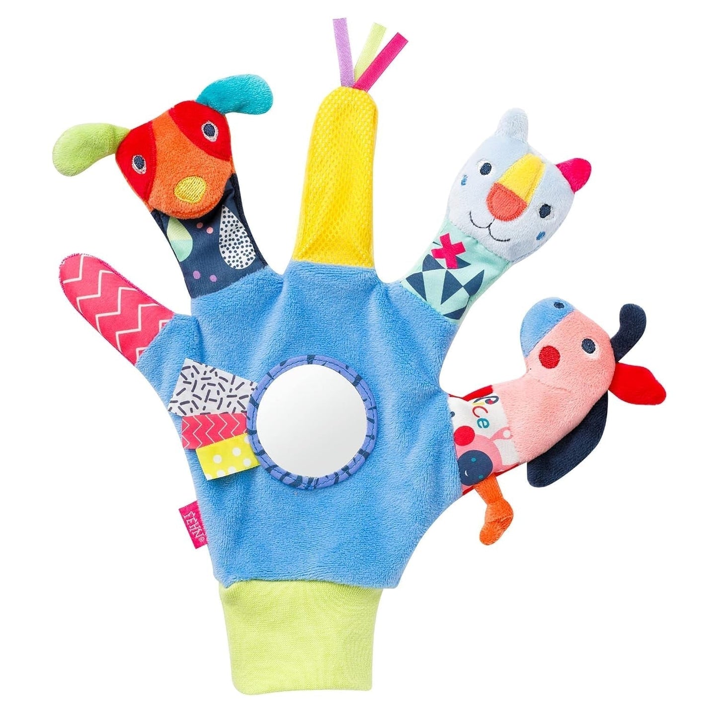 Fehn Babyhandpop Krokodil - Knuffel met rammelaar, ritselend papier, bijtring en pieper - Babyhandpop - Knalspeelgoed voor baby's en peuters vanaf 6 maanden Babyspeelgoed Naty Shop Friends of Color