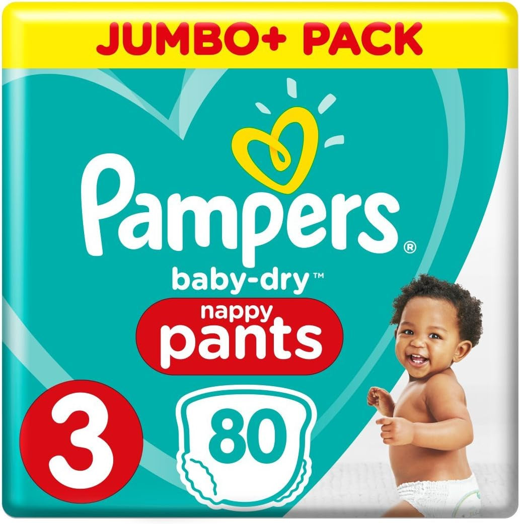 Pampers Baby-Dry luiers, maat 8, 43 luiers, vanaf 19 kg, Jumbo+ pak