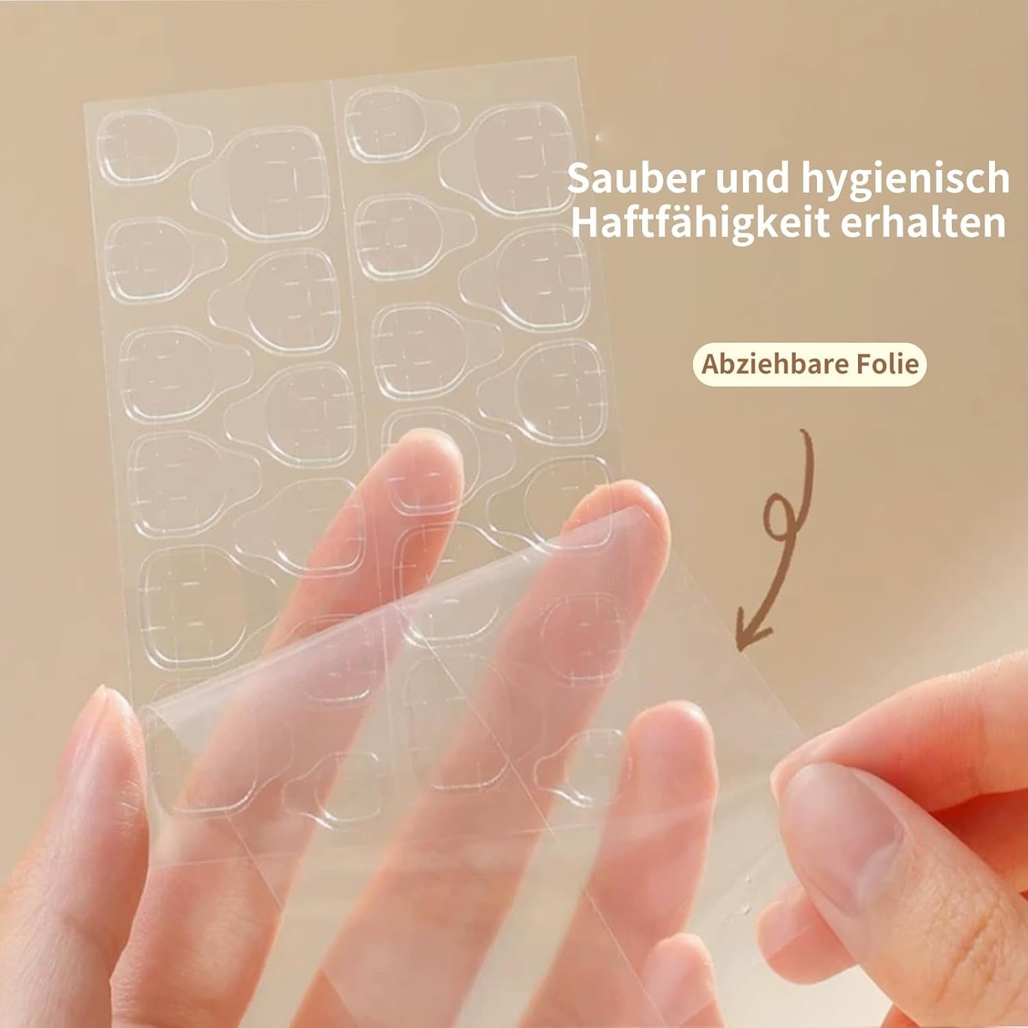 20 Jelly-nagellijmtabletten - Doorzichtige, sterke dubbelzijdige zelfklevende pads Waterdicht Herbruikbaar Druk op nagels DIY-manicureset Nagelaccessoires