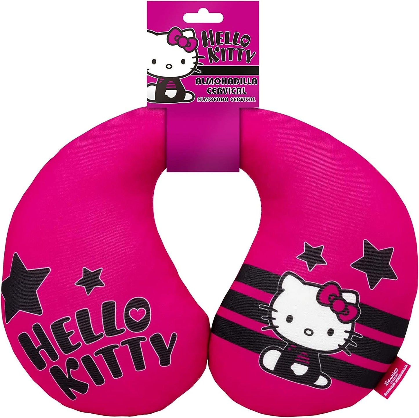 HELLO KITTY Sternekkussen voor jongens en meisjes. Comfortabel en functioneel. Universeel, 100% wasbaar. Naty Shop reiskussens