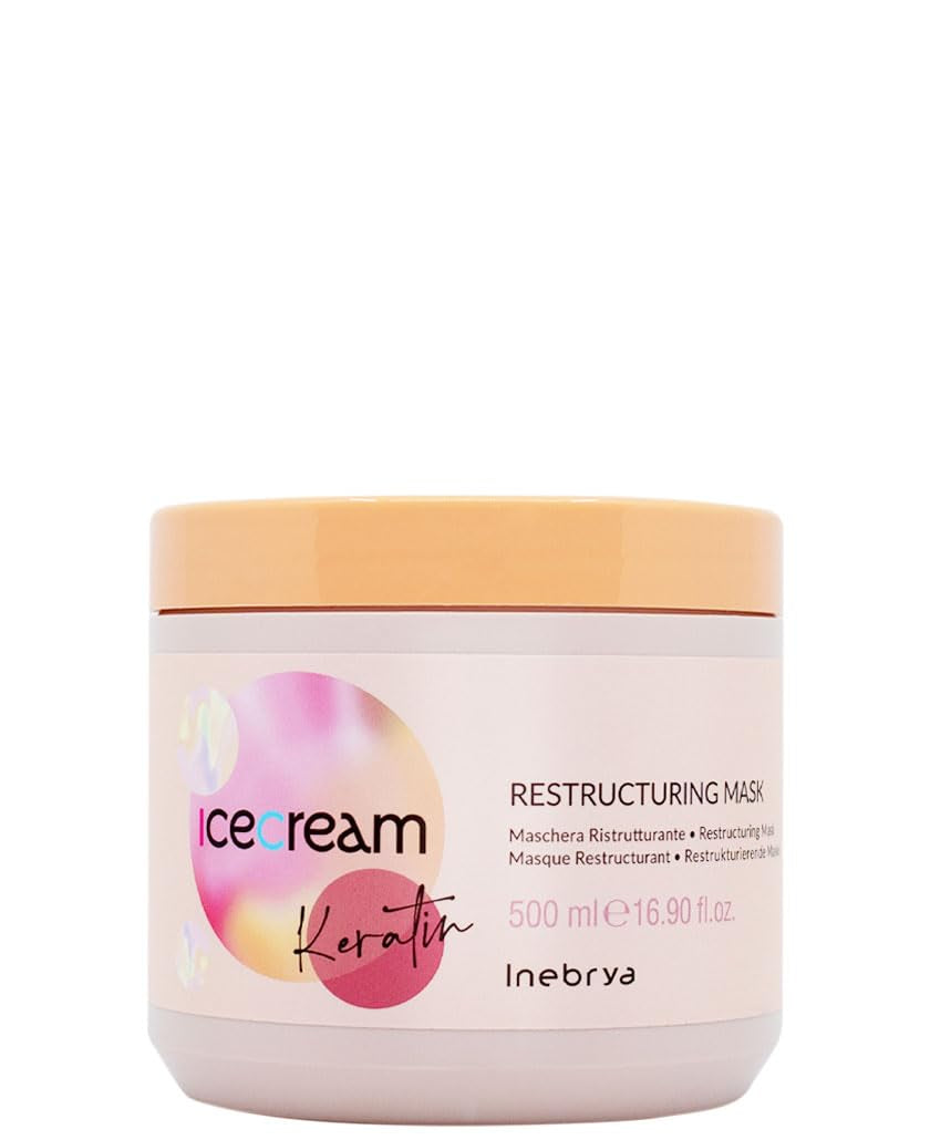Herstructurerend masker met Keratine Ice Cream. Herstructurerend haarmasker, 500 ml Naty Shop haarmasker 500 Ml (1 pakje)