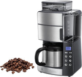 Russell Hobbs koffiezetapparaat met molen en thermische karaf [digitale timer, douchekop voor optimale extractie en aroma] Grind&Brew (1-10 kopjes, 3 maalinstellingen) Filterkoffiezetapparaat 25620-56