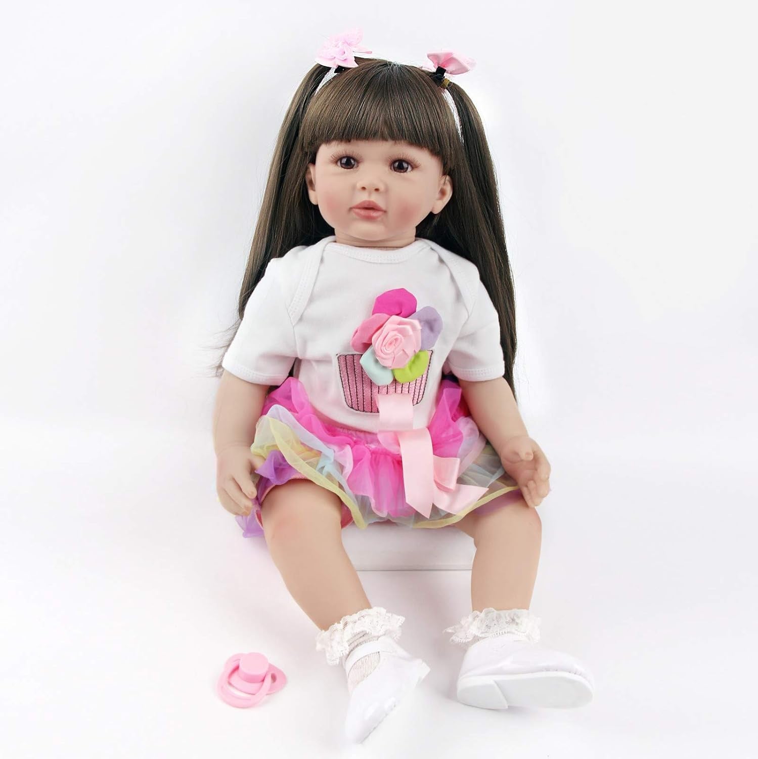 ZIYIUI 24 inch herboren babypoppen, levensechte zachte lichaamspoppen, 60 cm handgemaakte herboren babypoppen, kerstcadeaus