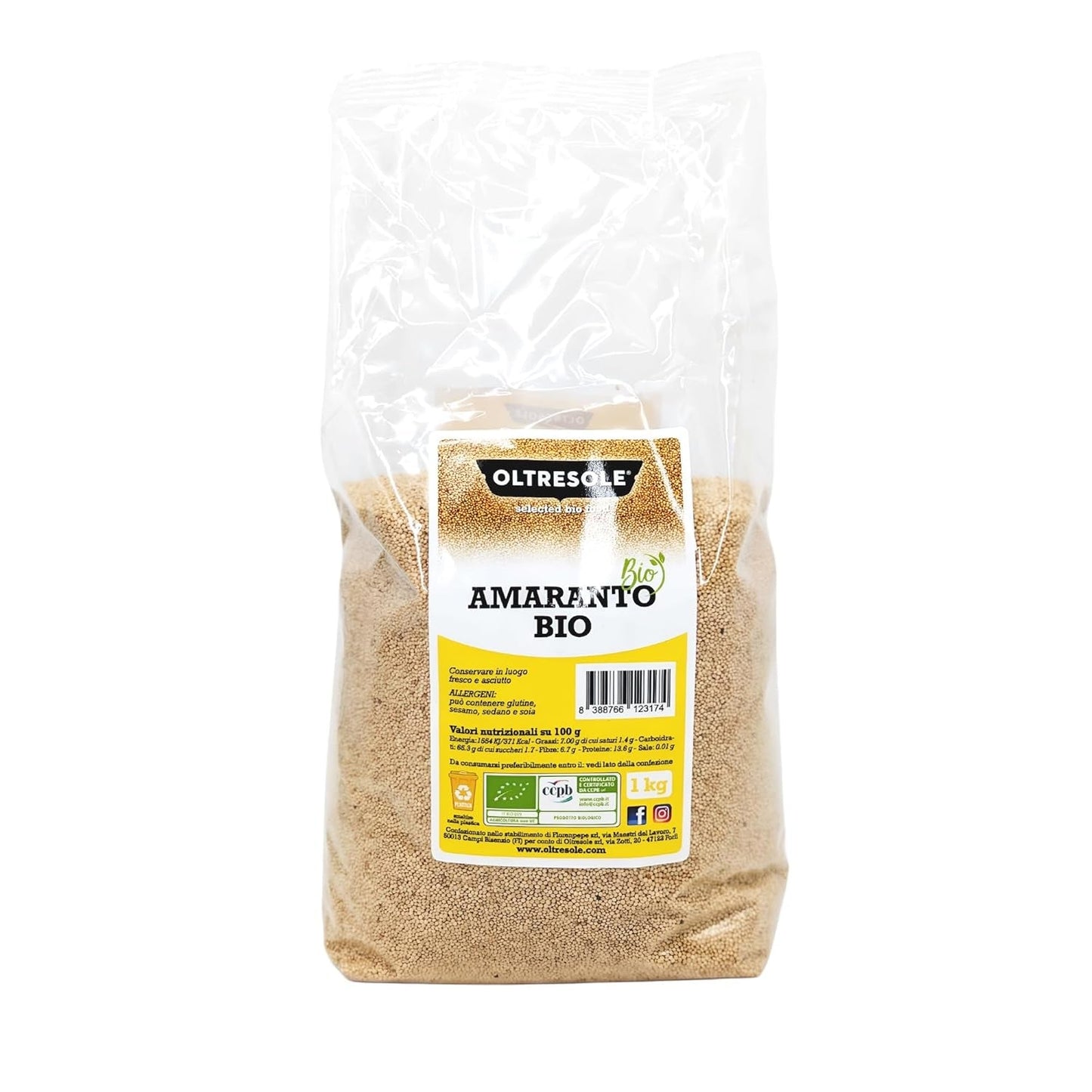 Biologische amarant 5 kg, rauwe granen in granen, zaden uit gecontroleerde biologische culturen, rijk aan vezels, mineralen en vitamines, economisch pakket
