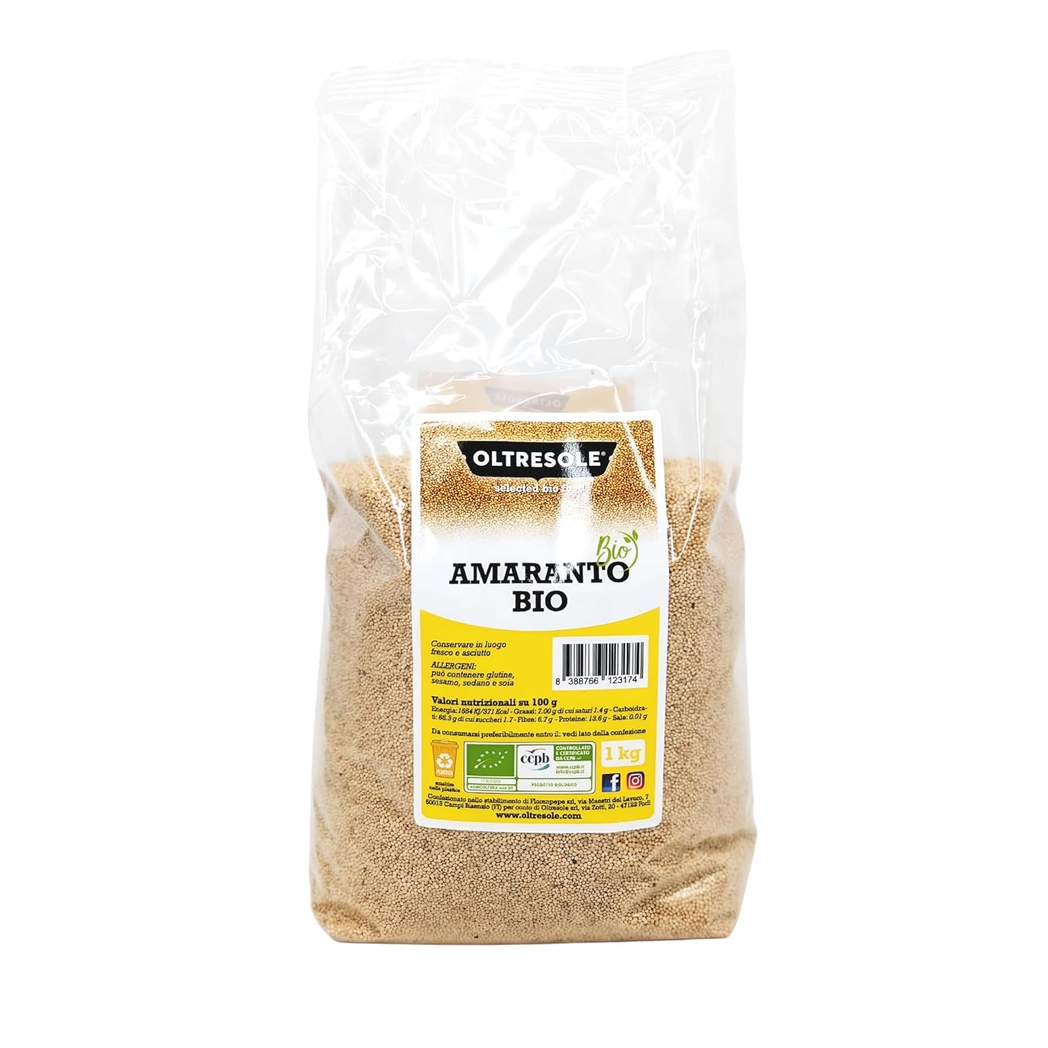 Biologische amarant 5 kg, rauwe granen in granen, zaden uit gecontroleerde biologische culturen, rijk aan vezels, mineralen en vitamines, economisch pakket