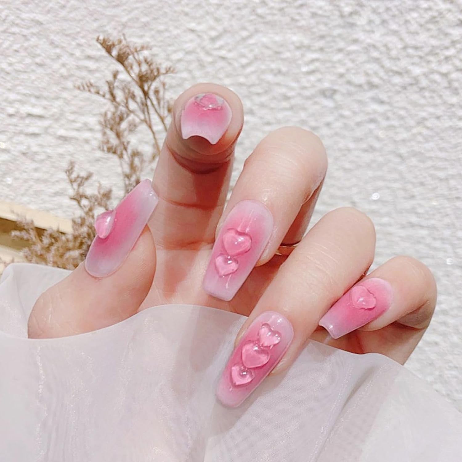 3D Heart Nail Art Charms,320 Stück Niedliche Klar Acryl Herz Nail Charms, Flatback Heart Nagel Strasssteine ​​4Mm 6Mm 8Mm Harz Nagelkunst Decoraties voor Frauen Mädchen DIY Maniküre Zubehör(4Mm 6Mm 8Mm)