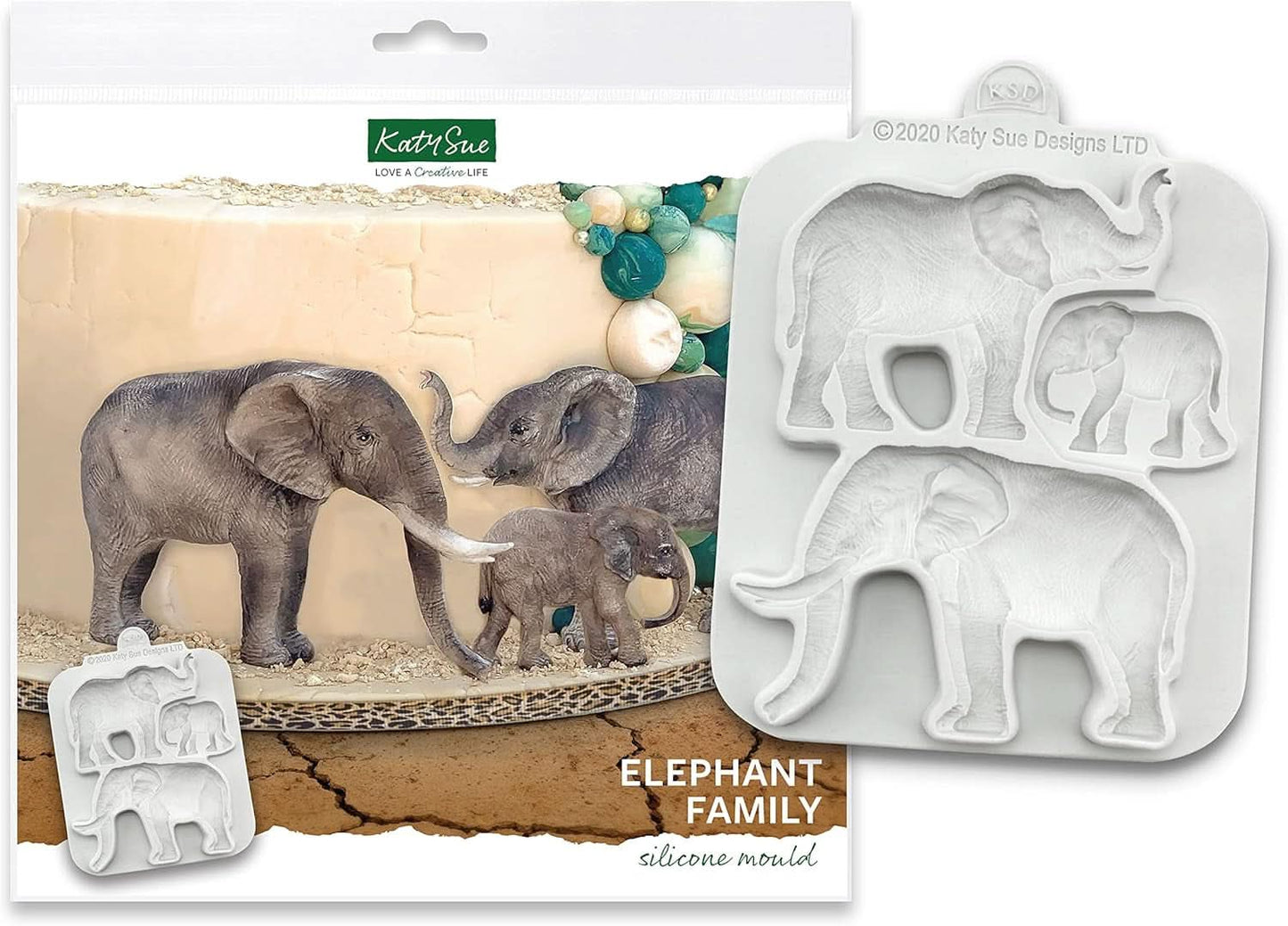 Katy Sue, siliconen mal familie van olifanten keuken Naty Shop