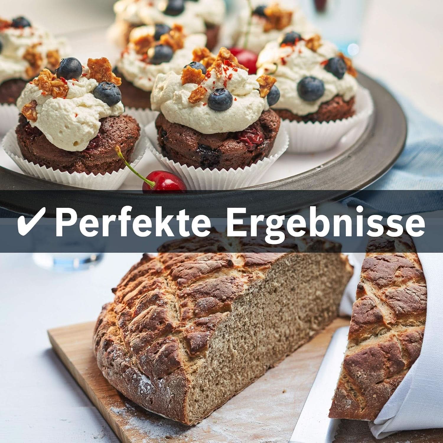 Bosch Hausgeräte Handrührer Clevermixx MFQ24200, 2 Rührbesen, 2 Spülmaschinengeeignet, 4 Stufen, Leicht, Leise, 400 W Weiß/Edelstahl Keuken Naty Shop