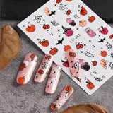 Nagelsticker Halloween, 8 Blätter Halloween Nagelsticker, Kürbis Nagelsticker, Nail Art, Nagel Charms, Nagel Zubehör, Nageldesign, Kerstmis (Typ A)