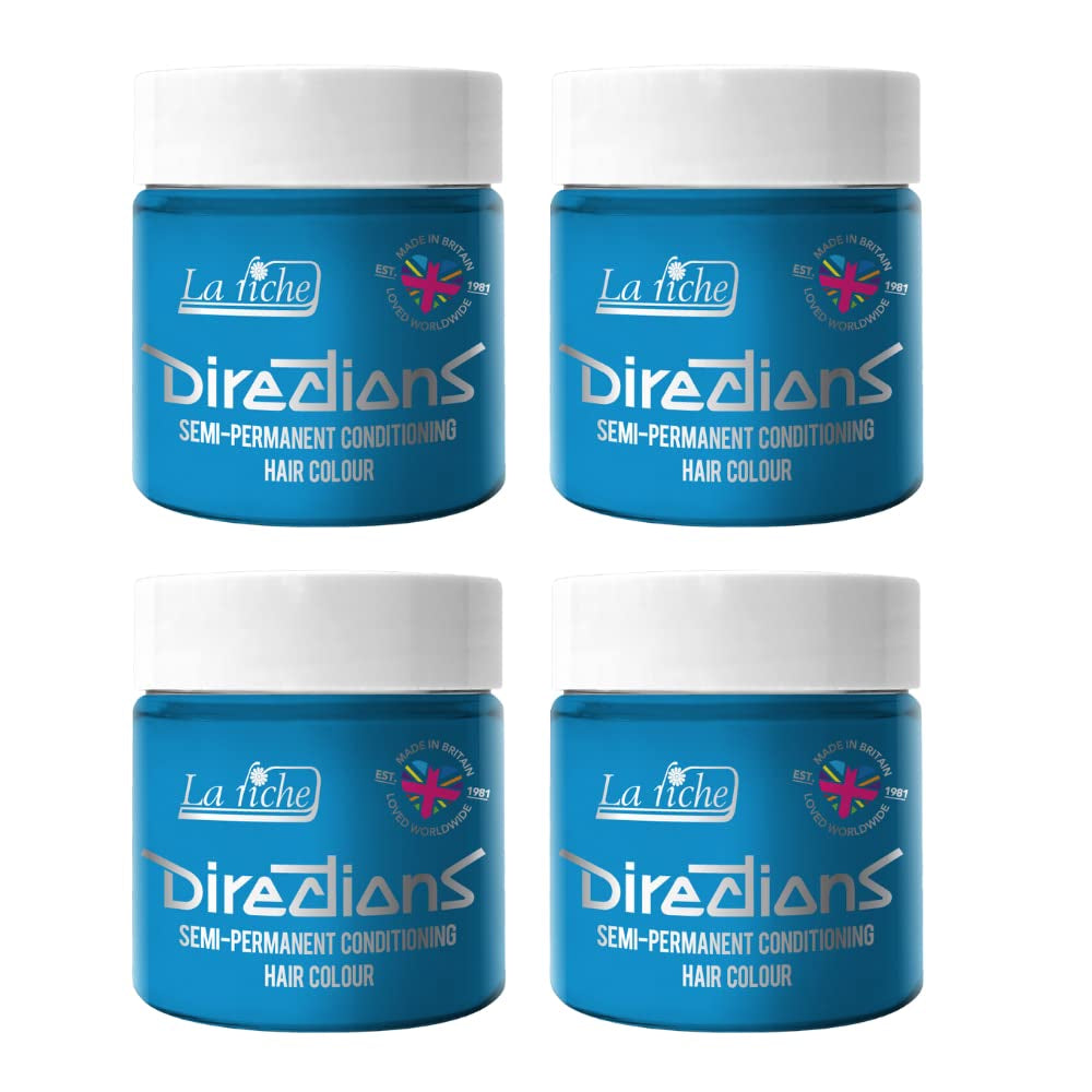 Directions semi-permanente haarkleuring 100 ml doos 4 pakje (Pillarbox Red) Naty Shop Pastelblauwe haarverf 400 Ml (1 pakje)
