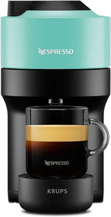 Espressomachine met Nespresso Krups Vertuo Pop capsules, inhoud: 560 ml, automatische capsuleherkenning, one-touch systeem, 4 kopgroottes, verkorte opwarmtijd, duurzaam, Aqua Mint, XN9204