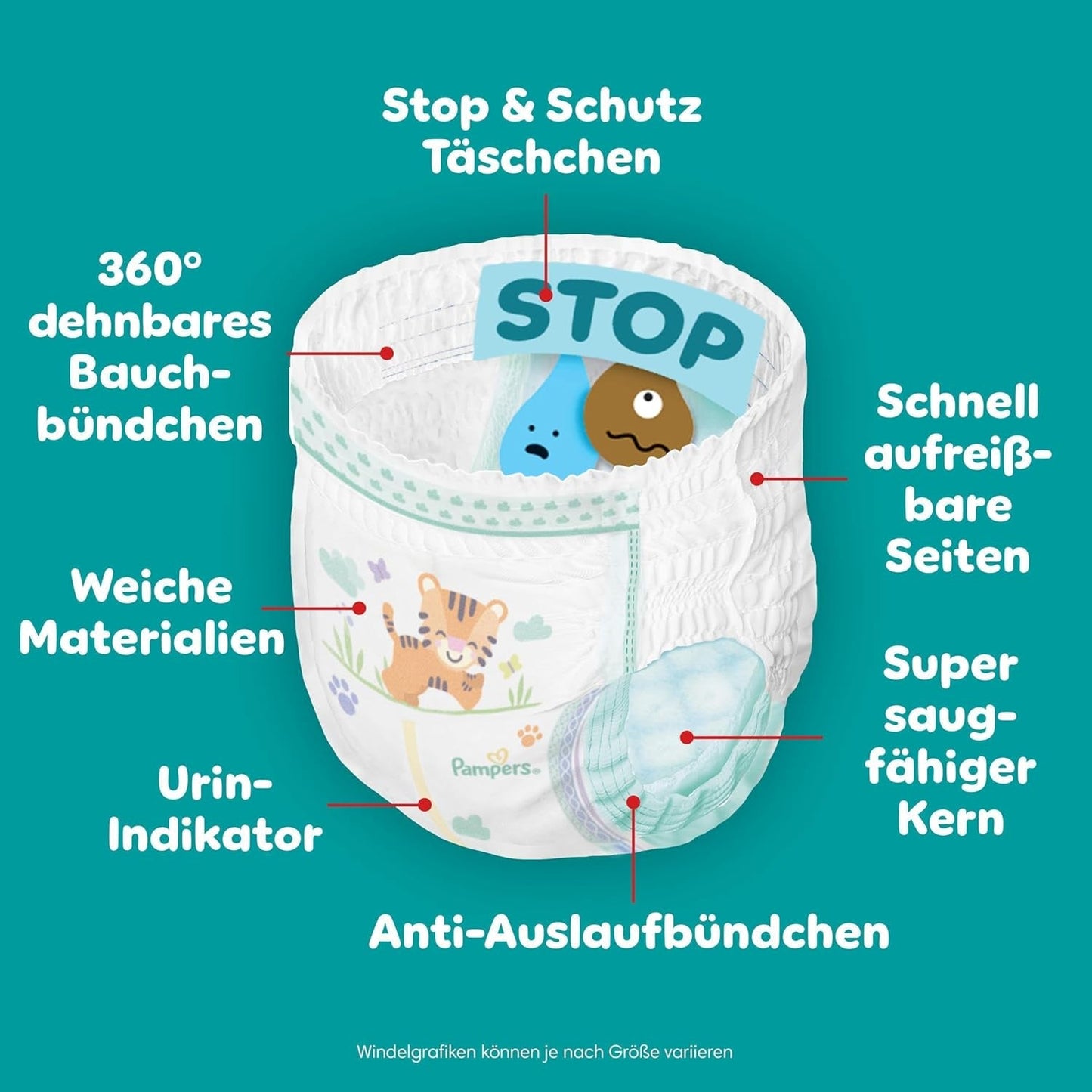 Pampers Baby-Dry Pants Größe 5, 160 Stück, 11kg-17kg, 360° auslaufsichere Geschikt voor dag en nacht