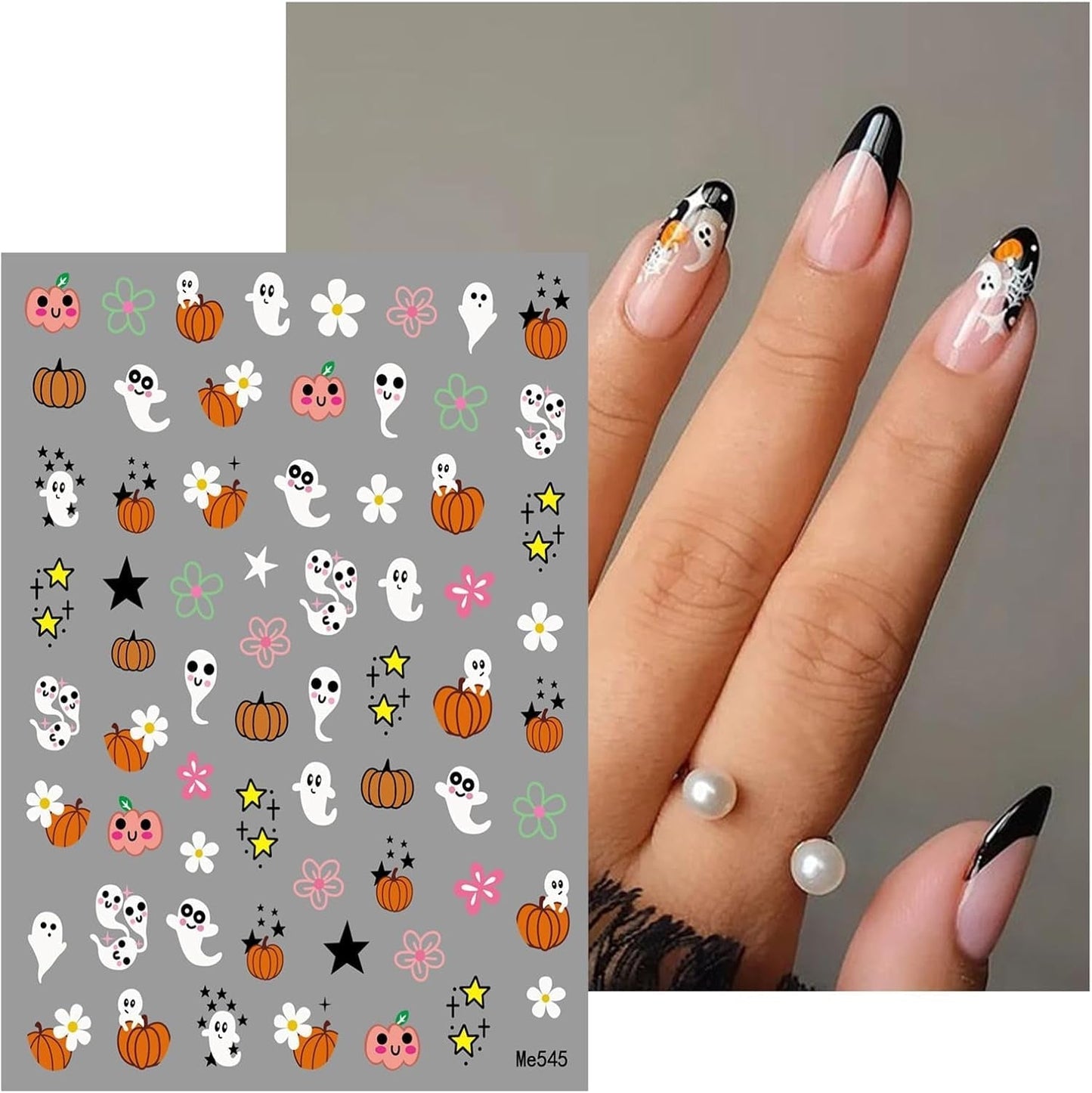 JMEOWIO Nagelsticker Halloween 9 Blatt Nail Art Sticker Selbstklebend Nagelaufkleber Decoratie Nageldesign Zubehör