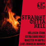 DEAD OR ALIVE DIAVOLO – Extra donkere espresso – 100% Robusta – Extreem sterk – Lage zuurgraad – Stabiele room – Hele bonen 1kg – Napels gebraad