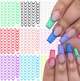 9 kleuren franse nagelstickers franse nagelstickers zelfklevende nagelfolie franse nagels gradiënt stickers franse tip nagelstickers nail art nail design stickers nagel accessoires