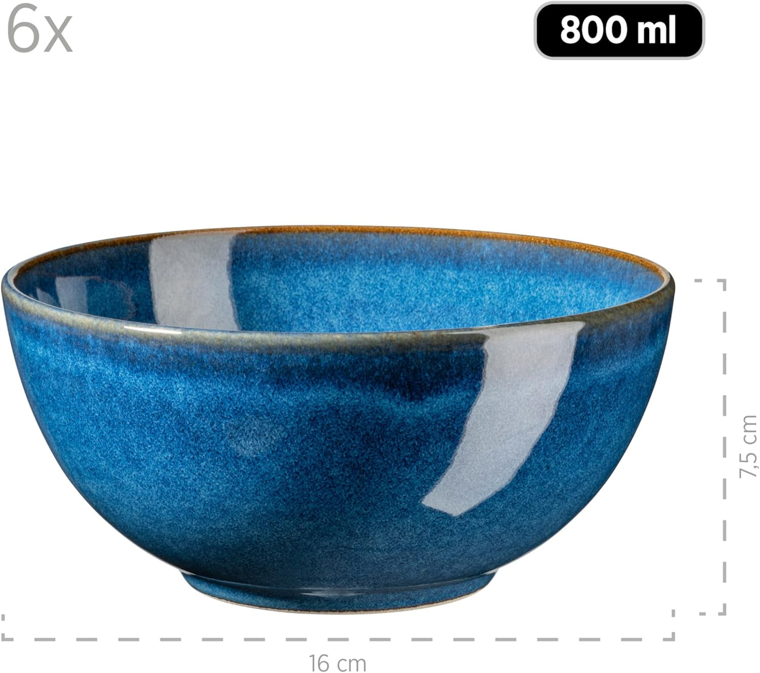 MÄSER ontbijtset, OSSIA keramiek, koningsblauw, blauw