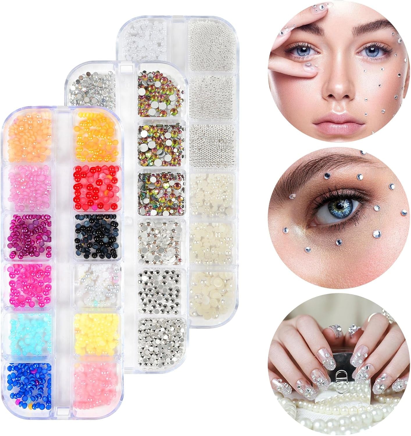Harz Strasssteine ​​4200 Stuks Strass Kristalle 1Mm-5Mm Gemischte Kinder Bastelsachen Kit Mit Strass Mit Picking Pinzette en Stift Für DIY Nägel Kleidung Kunsthandwerk Gemischt Becher Party (A)