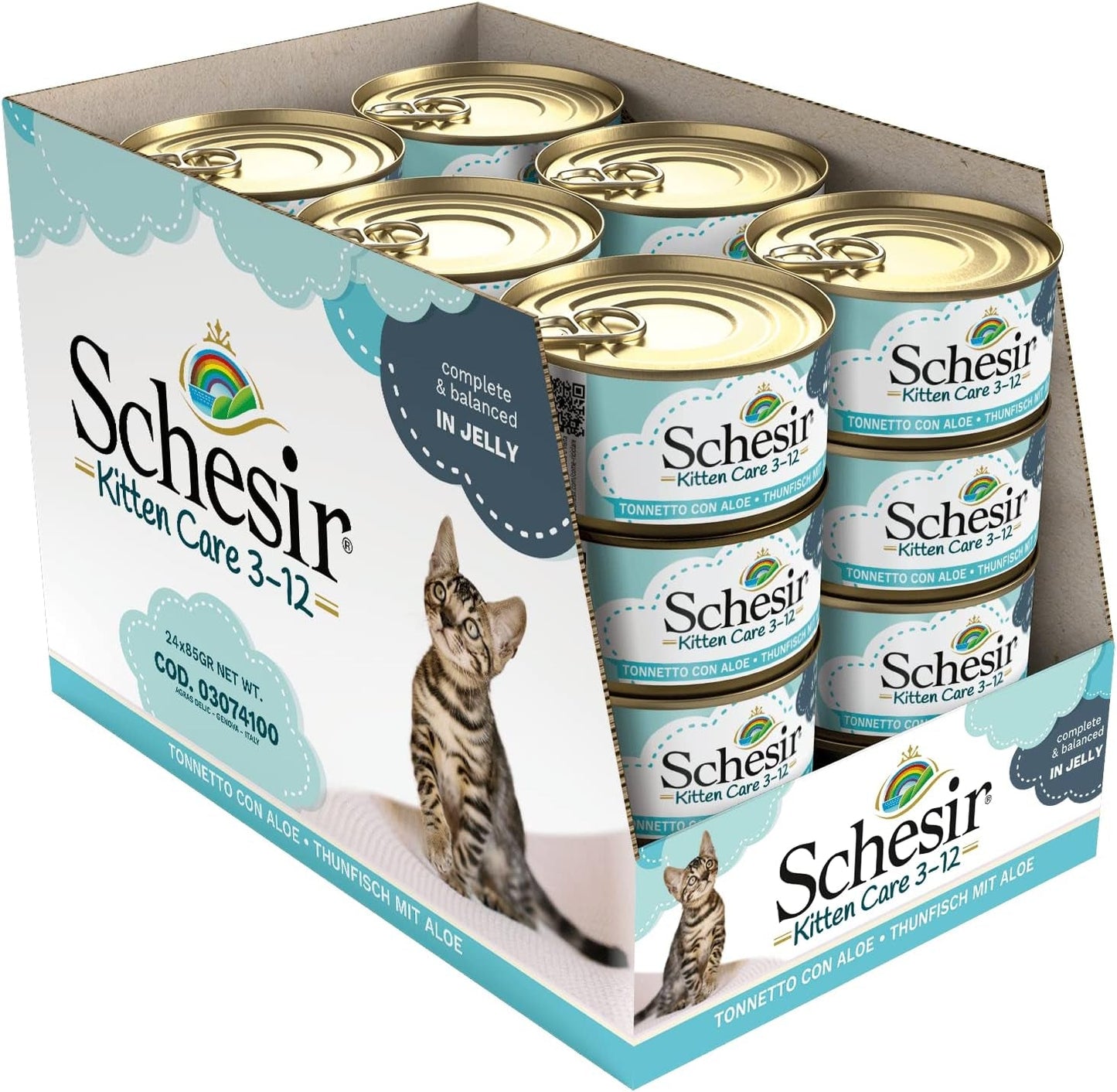 Natvoer voor katten Cat Jelly Kitten Tonijn met Aloë Vera, gelei, 24 dozen x 85 g