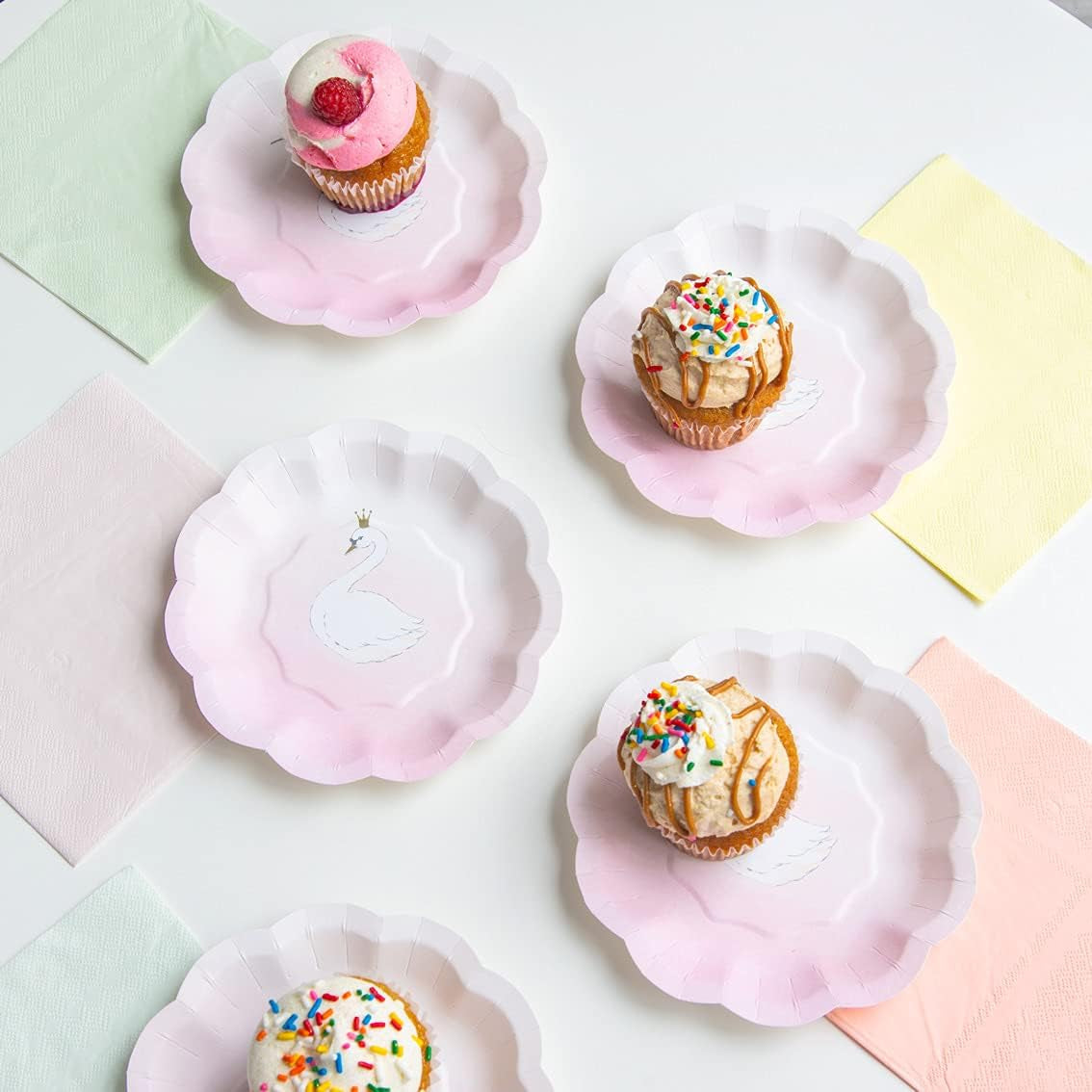 Pratende tafels Leuke pastelservetten | Hoge kwaliteit recyclebare wegwerp zachte servetten voor kinderen verjaardagsfeestje baby shower vrijgezellenfeest picknick decoupage servies