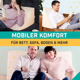 Wigkussen voor bed en bank - Ideaal als leeskussen, achterin bed of om de benen hoger te zetten - Maatvast schuim - Wasbare hoes