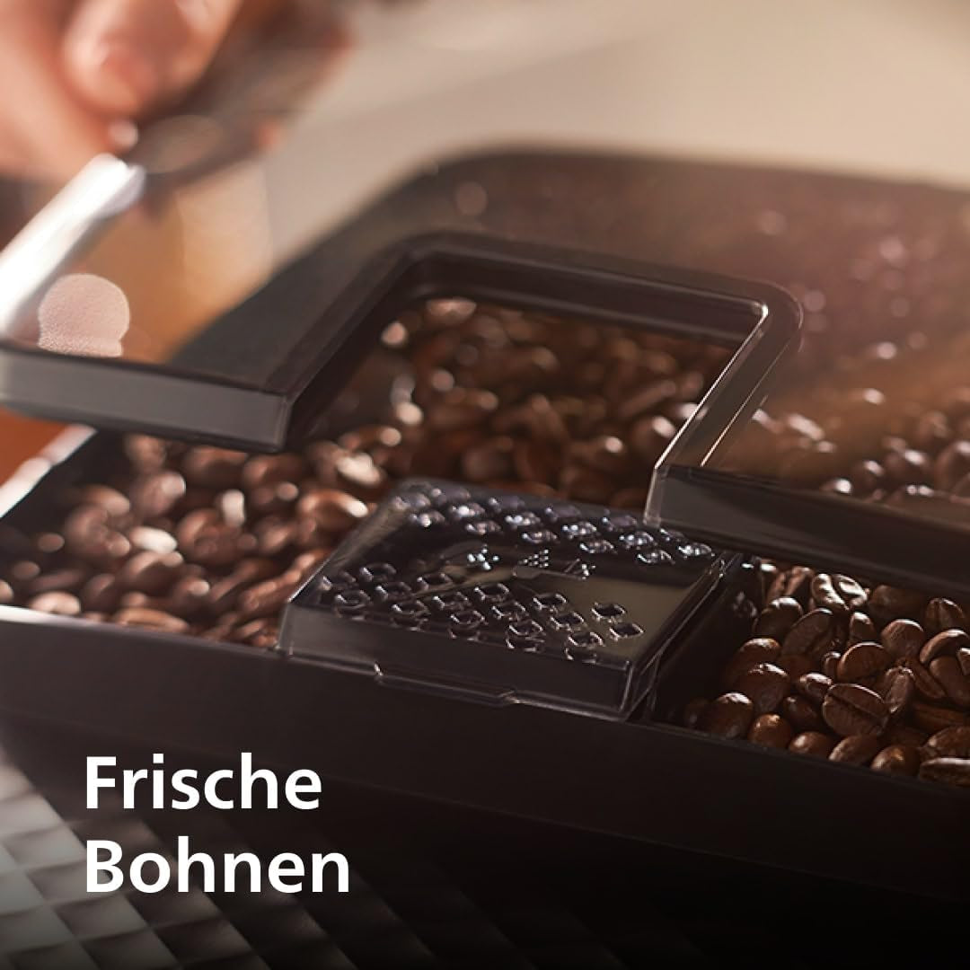 PHILIPS automatische espressomachine 2200 series - 2 koffiespecialiteiten, touch display, klassieke melkopschuimer, keramische molen, matzwart (EP2220/10)