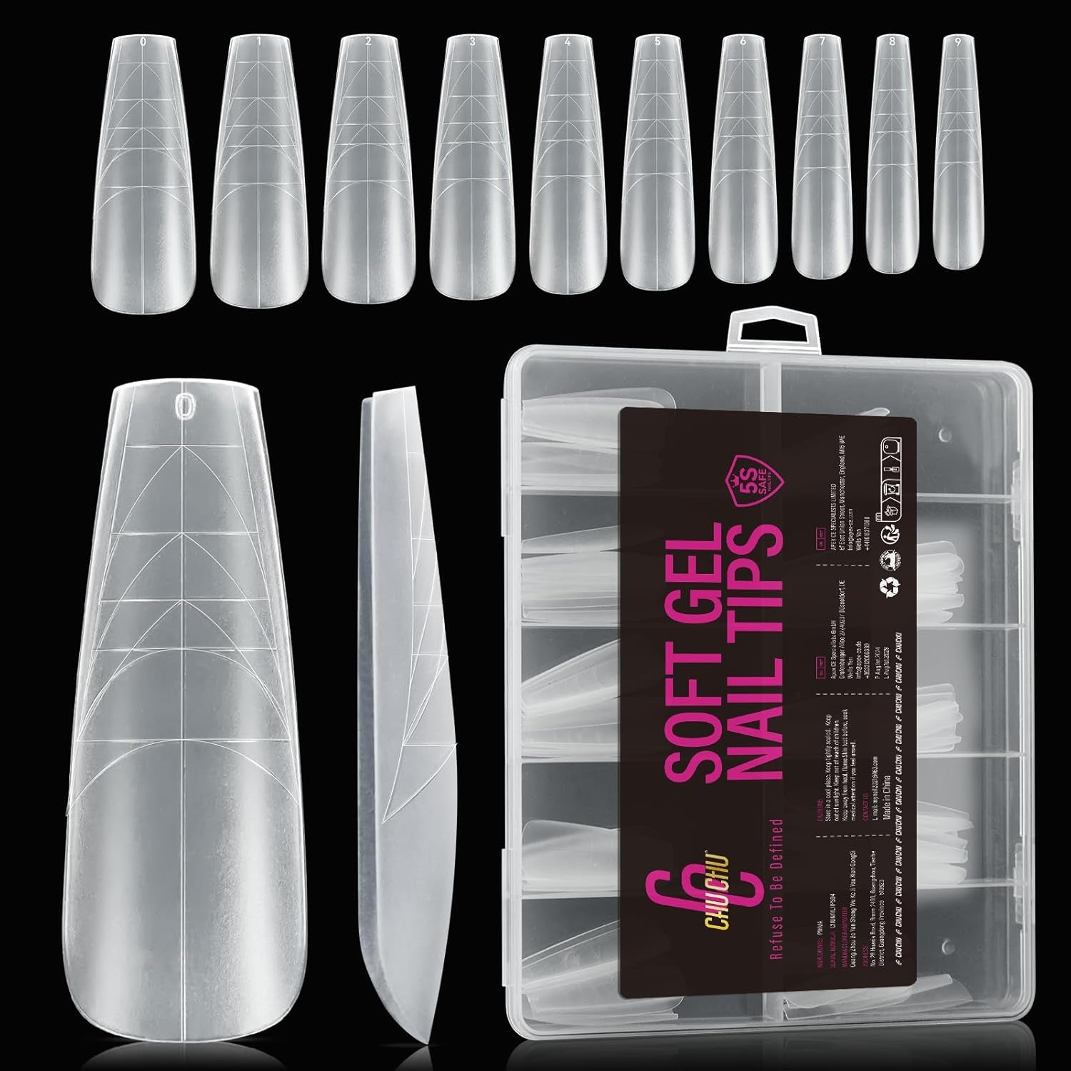 504 stuks ballerina medium gelnageltypes: gelnageltips PMMA kunstnagels nagelverlengingen kunstnagels 12 maten