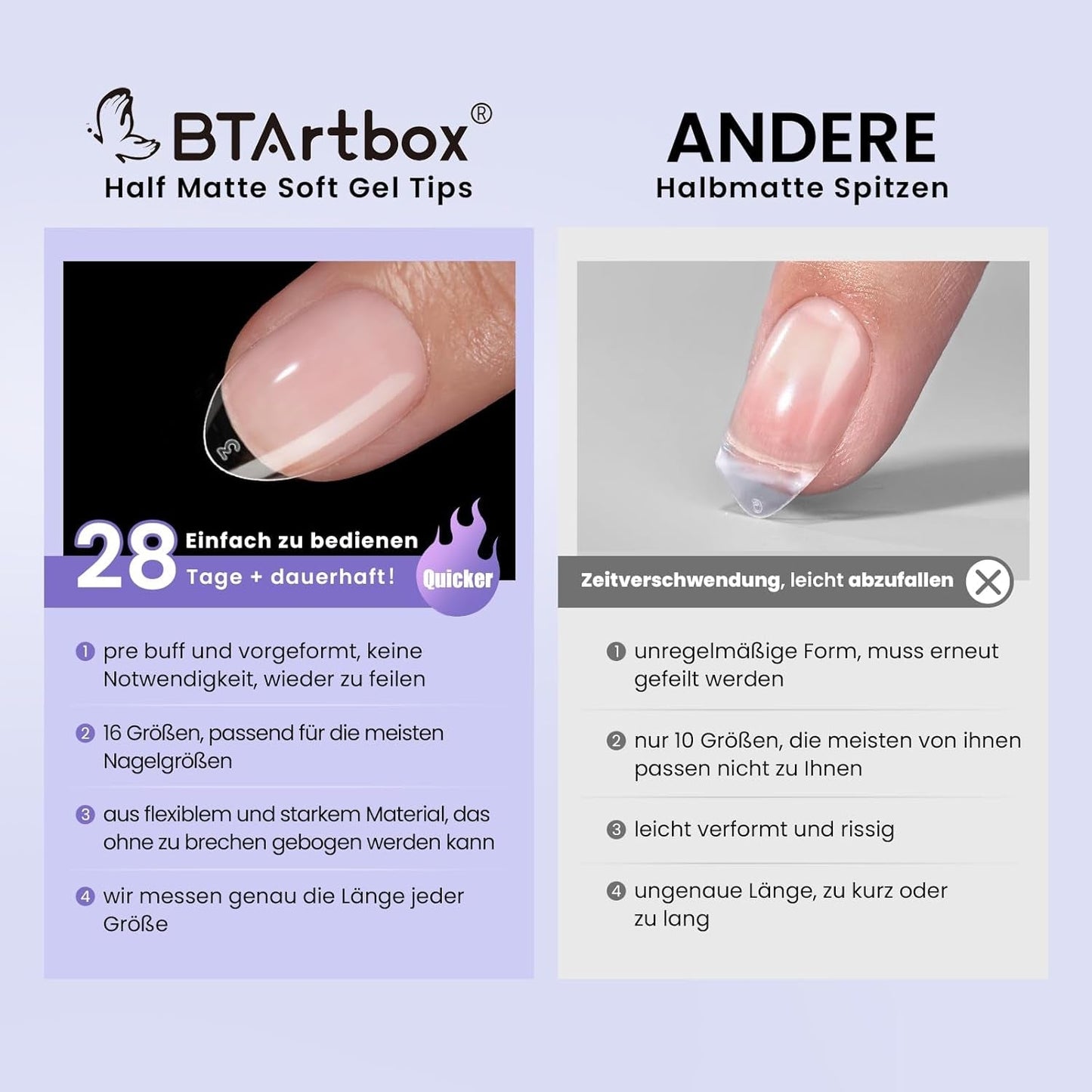 Btartbox Extra Korte Amandelnageltips - Volledige dekking Gel X Soft XS Gelnageltips - Voorgevormde semi-matte voor brede nagels Salon 320 stuks