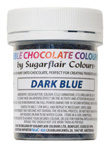 Kleurstof Sugarflair Chocolate Voedingskleurstof voor chocolade, donkerblauw - Gekleurde cacaoboter, Chocoladekleuring voor het kleuren van chocolade, Praline - 35g