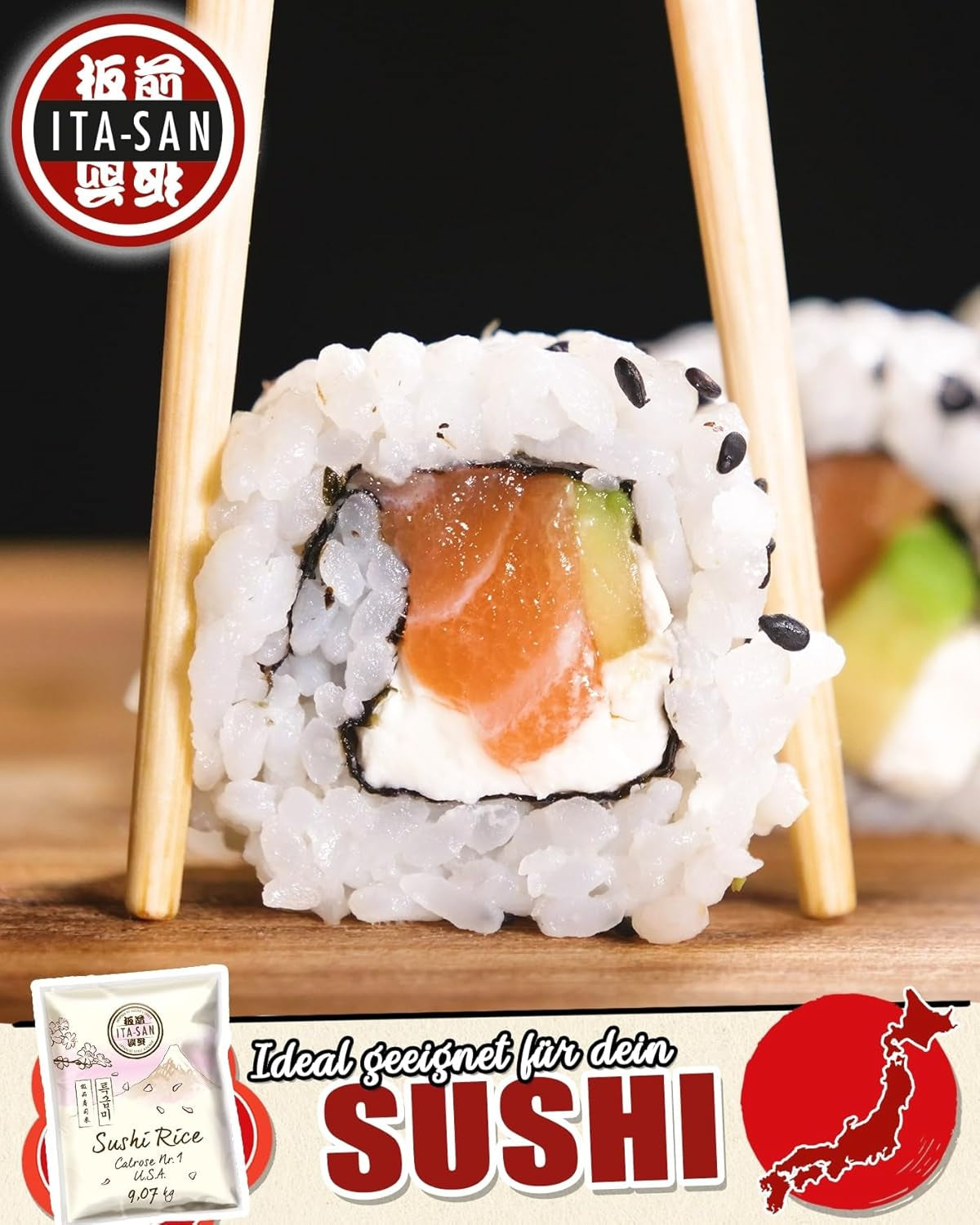 ITA-SAN Calrose / Rijst voor sushi, 1 pakket (1 x 9,07 kg)