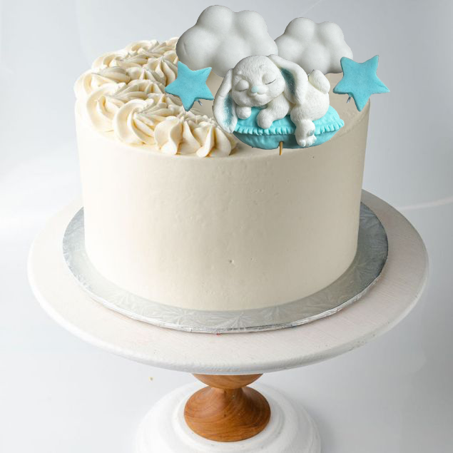 Set van 7 eetbare suikerdecoraties, Bunny Sugar Paste Decorations Naty Shop