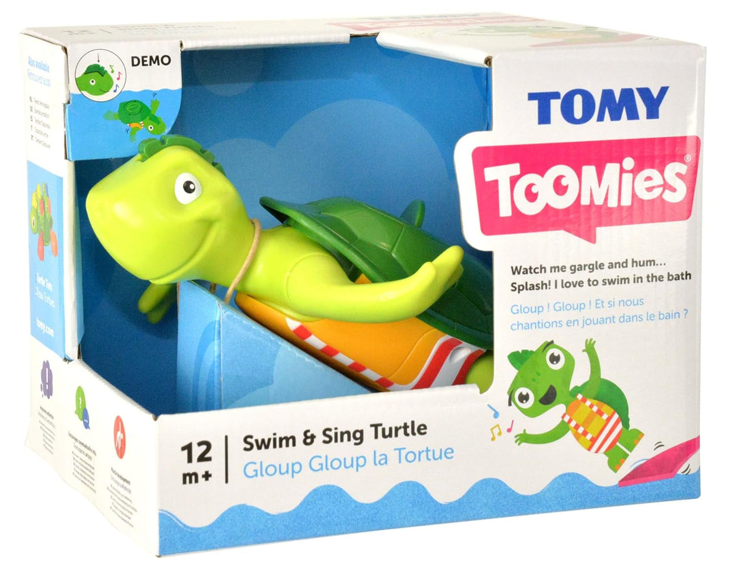 TOMY Kinderwaterspeelgoed "Plantschi de zingende schildpad" meerkleurig, hoogwaardig speelgoed voor kinderen met muziek, combineert badspeelgoed en muzikaal speelgoed, vanaf 12 maanden! Badspeeltje voor waterspelen Jucarii Bebe Naty Shop