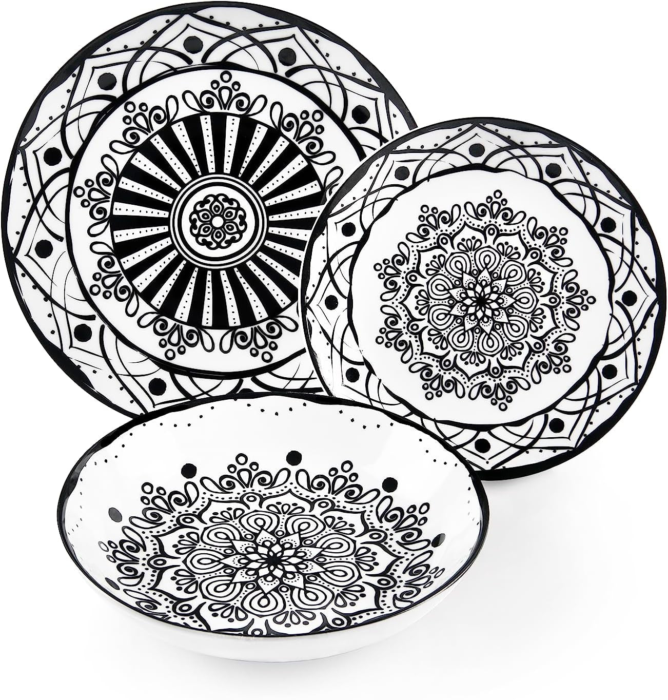 Excelsa Boheme Noir Bordenset, 18-delig, porselein, zwart