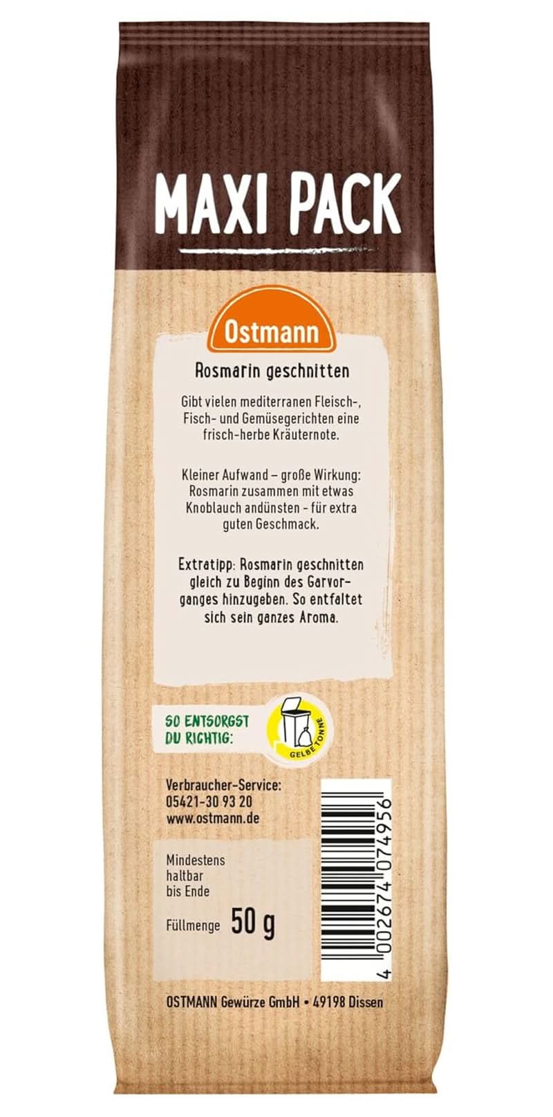 Ostmann, gehakte Rozemarijn, 50 gram Condimente Naty Shop