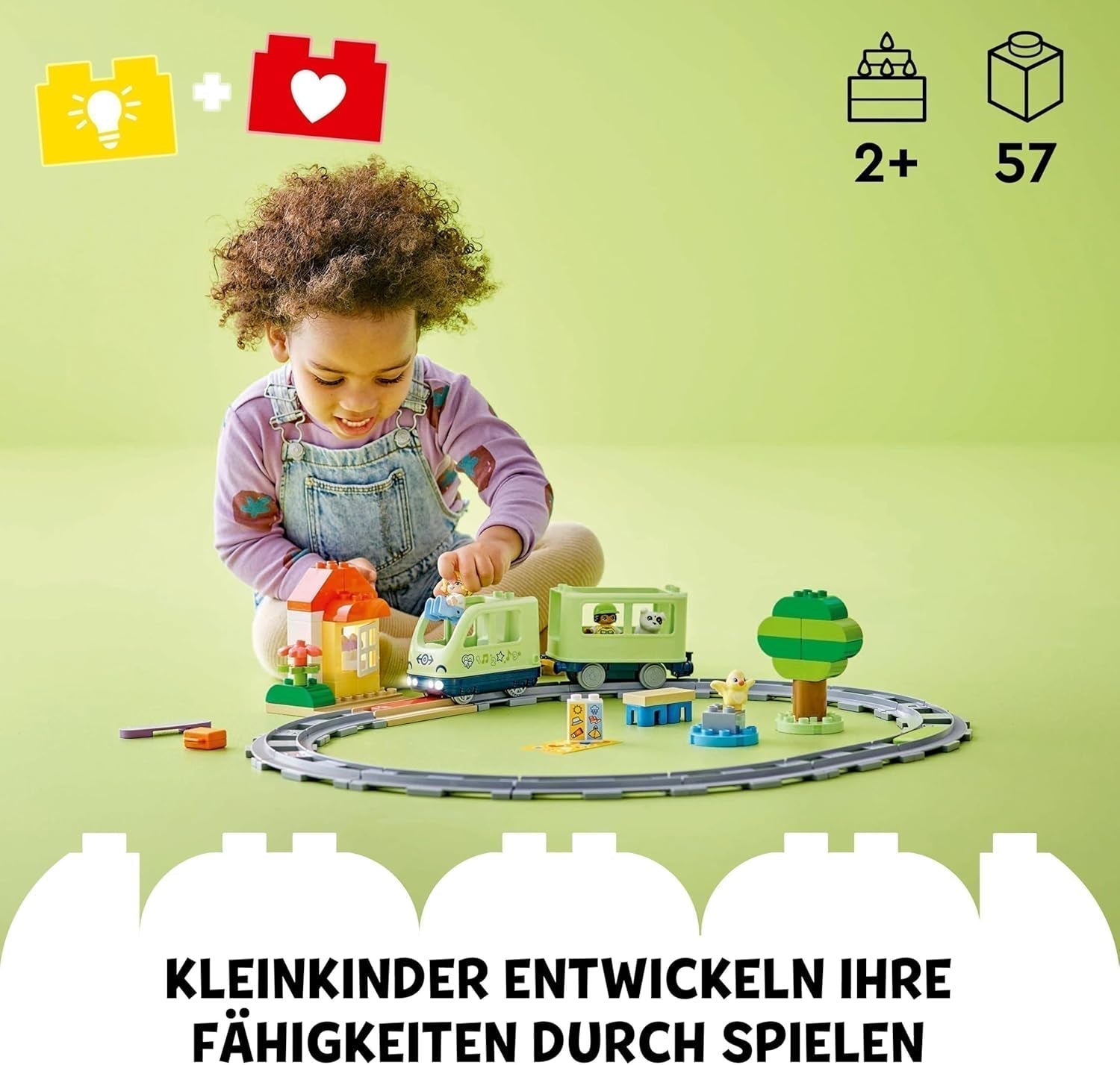 LEGO DUPLO Interactieve avonturentrein voor de stad, speelset met licht en geluid voor rollenspel, waarmee 2-jarigen sporen kunnen bouwen, educatief speelgoed voor kleuters 10427 Bouwsets Besuche in LEGO-Store