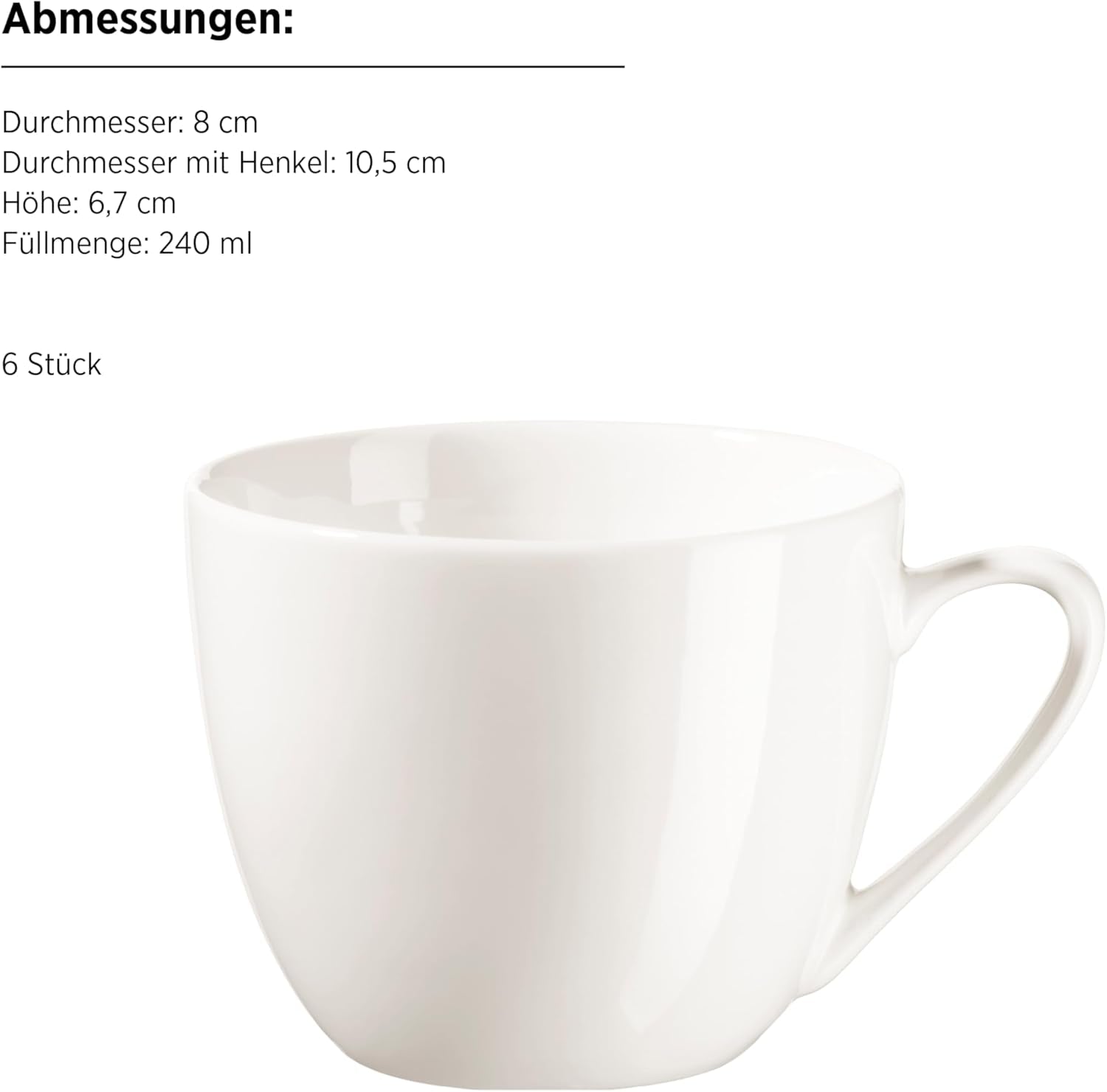 MÄSER 934105 Belmira-serie, klassieke koffieset voor 6 personen, 18-delige koffieset, tijdloos, elegant, delicaat, porselein, wit