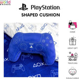 Karakterwereld: officieel gelicentieerd PlayStation-controllervormig kussen, handsetontwerp, gevuld pluchen kussen | Perfect voor slaapkamer- of speeldecoratie, blauwe standaardkussens van Naty Shop
