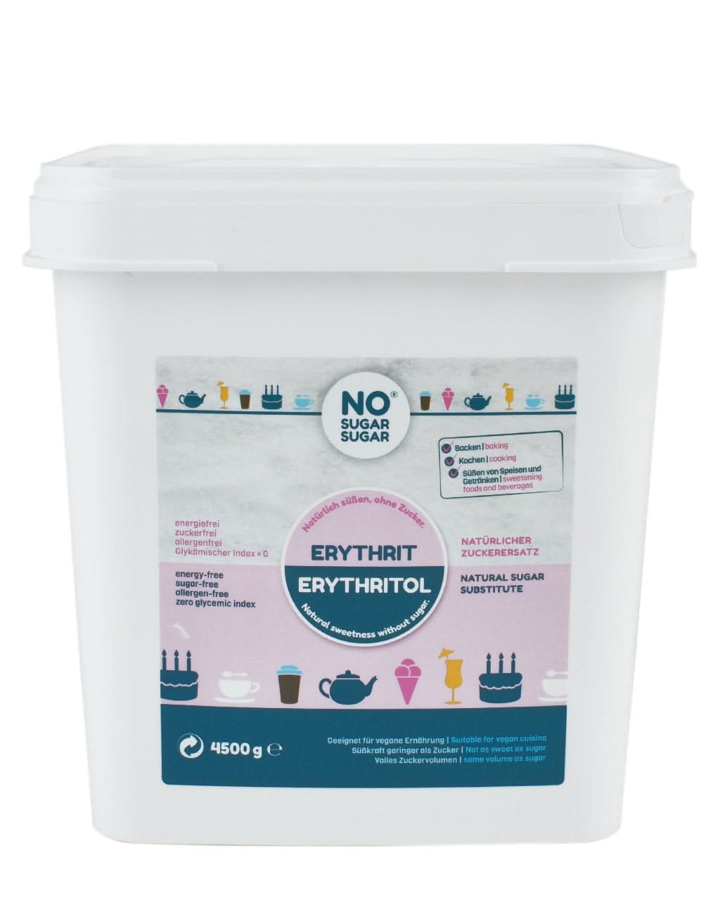 Geen suiker, natuurlijke Erythritol zonder calorieën, bruikbaar als suikervervanger, 4,5 Kg Zoetstoffen Naty Shop 4,5 Kg