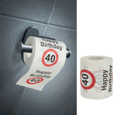 Set van 4 toiletpapieren "Happy 40th birthday" │40th birthday 24 meter 2-stoffen 180Gr/Qm │ Toiletpapier motief toiletpapier (4 X toiletpapier 40)