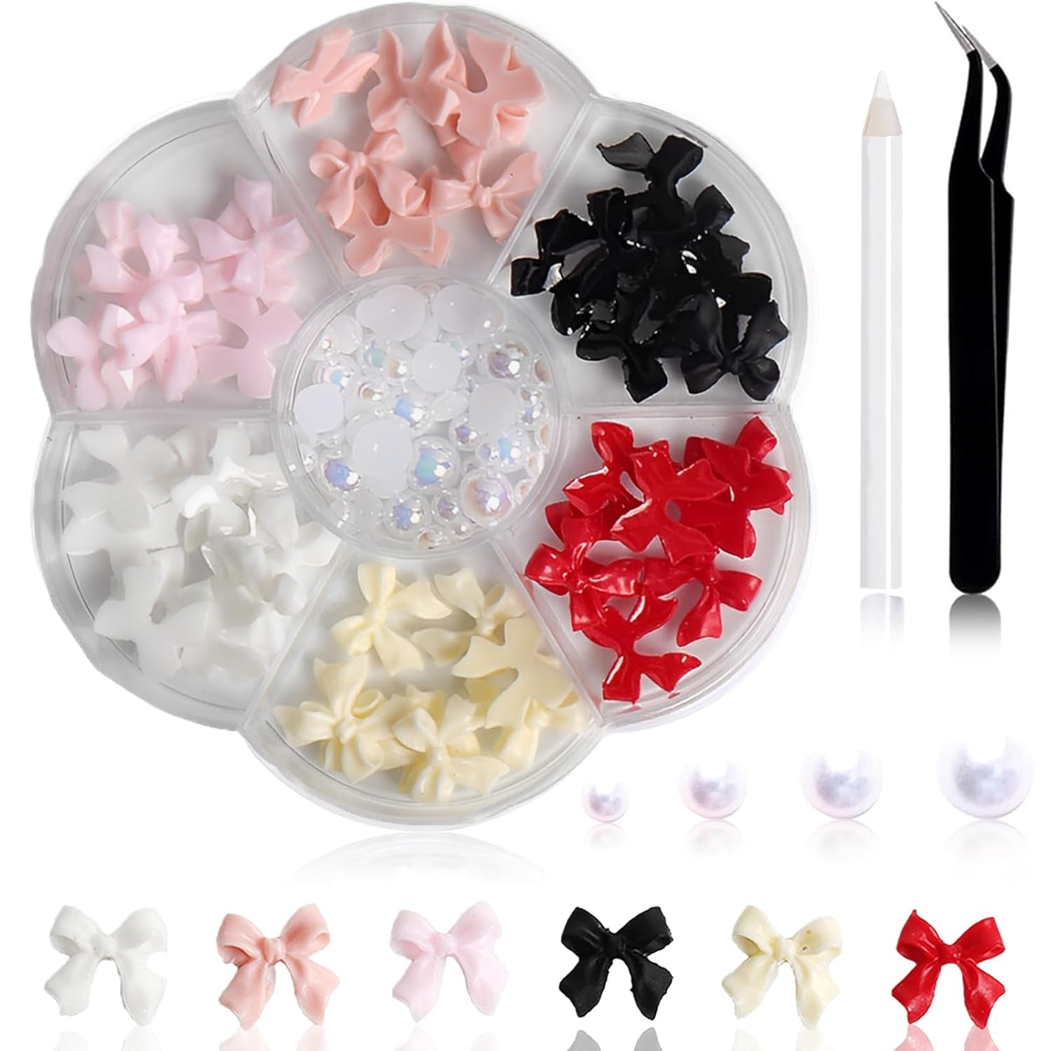 1 Karton Nail Art Charms, 3D Bloemen Nagelkunst Charms, Acryl Blumen Nagel Strass Mit Ornamenten, Nagel Edelsteine, Nagel Zubehör Für Mädchen, Nagelkunst Decoratie, DIY Handwerk Nail Design
